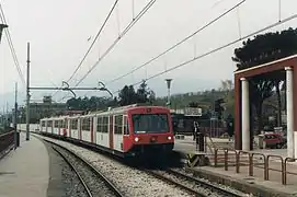 Rame SFSM ETR 001 Gare Pompei en 1990