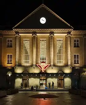 L'entrée principale de la gare centrale d'Aarhus