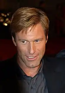 Aaron Eckhart à la première du film The Dark Knight à Barcelone le 23 juillet 2008