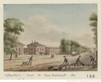 Le boulevard près de l'abattoir au début du XIXe siècle.