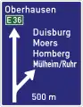 L'ancien panneau poteau indicateur autoroute (1958–1971)