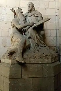 Moïse présentant les Tables de la Loi à Jésus (Abbatiale Saint-Pierre de Corbie).