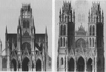 Projets d'achèvement de la façade par Henri Grégoire en 1831.