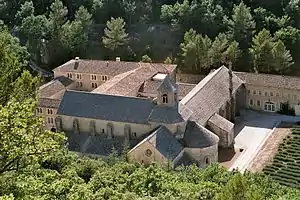 Abbaye de Sénanqueéglise, cloître, salle capitulaire, bâtiment conventuel, dortoir, élévation, toiture