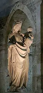 Vierge à l'Enfant, statue  du XIIIe siècle, abbaye de Fontenay