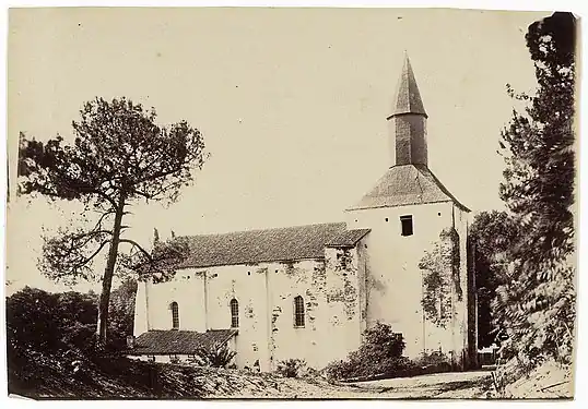 Ancienne église paroissiale (avant destruction partielle-photo de Félix Arnaudin, 1897).