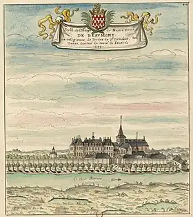 Abbaye Notre-Dame de Beaumont-lès-Tours (vue de la collection Gaignières, 1699).