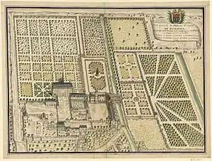 Plan de l’abbaye de Bourgueil et de ses jardins (Indre-et-Loire)