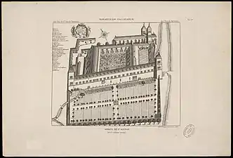 Gravure de l'abbaye Saint-Aignan (1869)