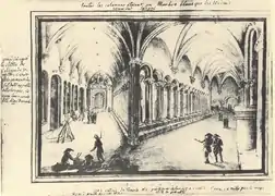Cloître de l'abbaye à la fin du XVIIIe siècle