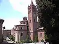 Chevet de l'église de l'Abbaye territoriale Santa Maria de Monte Oliveto Maggiore.