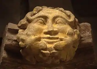 Mascaron en pierre, abbaye de Dore, diocèse de Hereford.