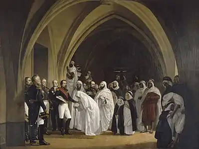 Le Prince-président rend la liberté à Abd-el-Kader au château d'Amboise le 16 octobre 1852, 1861, 350 × 465 cm, musée de Versailles