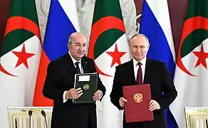 Tebboune avec le président russe Vladimir Putin (juin 2023).