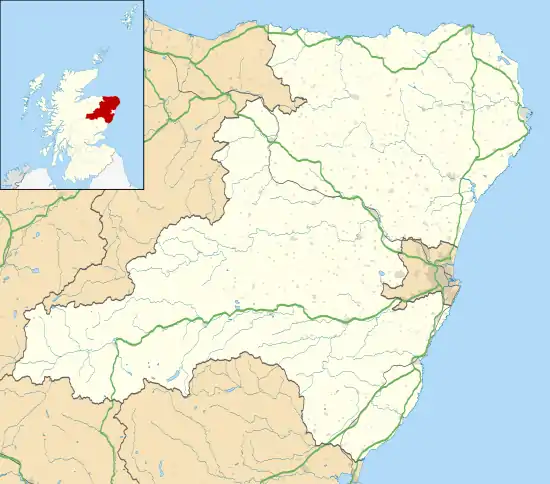 Carte des mégalithes de l'Aberdeenshire