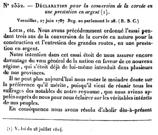 Description de l'image Abolition corvée 27 juin 1787.jpg.