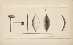 Autres outils de chasse et armes aborigènes, vers 1790 ?