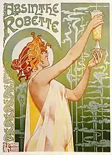 Affiche publicitaire pour l'absinthe Robette.