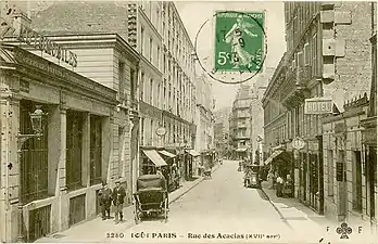 La rue des Acacias vers 1910.