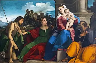 La Sainte Famille, Jean le Baptiste et Catherine d'Alexandrie