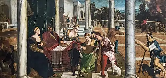 Parabole du mauvais riche et du pauvre Lazare, v. 1540, toile, 205 × 437 cm, Gallerie dell'Accademia de Venise