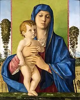La Vierge aux arbrisseaux, 1487, huile / bois, 74 × 58 cm, Gallerie dell' Accademia, Venise