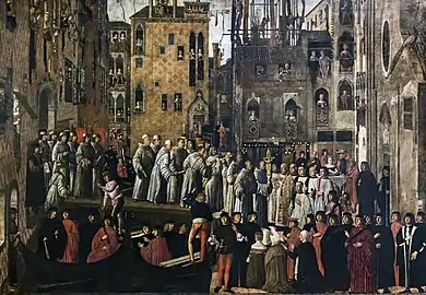 Miracle de la relique de la Sainte Croix au Campo San Lio par Giovanni Mansueti