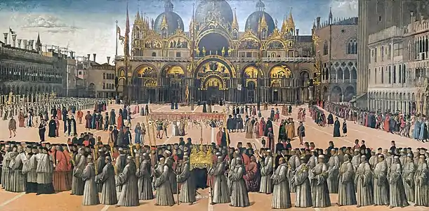 La Procession sur la place Saint-Marc de Gentile Bellini (1496)