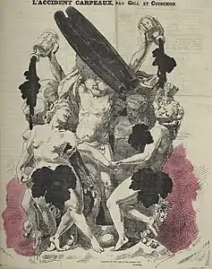 « L'accident Carpeaux » (avec André Gill, L'Éclipse, 11 septembre 1869).