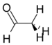 Skeletal structure of acetaldehyde.