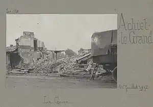 Ruines de la gare en 1917.