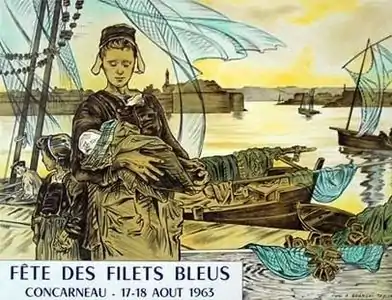 La Fête des Filets bleus (1963) d'après l'affiche de 1905.