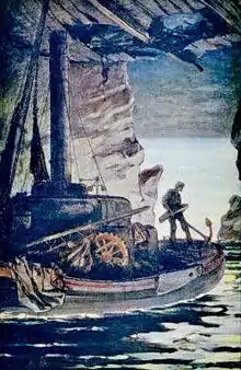 Illustration pour Les travailleurs de la mer de Victor Hugo.