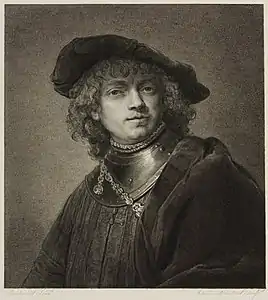 Gravure d'après Rembrandt Harmensz. van Rijn, Autoportrait.