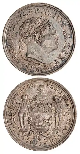 Pièce de 1 akée, argent, émise en 1818.