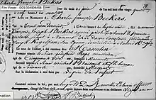 Acte de Naissance de Charles-François Beckers