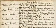 Page de registre manuscrit.