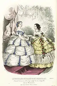 Gravure publiée dans Le Conseiller des dames et des demoiselles (1857).