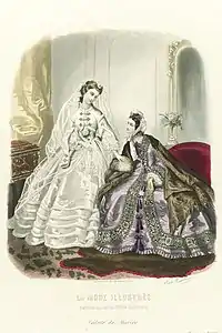 Toilette de mariée (1863), publié dans La Mode illustrée.