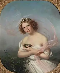 Jeune femme en robe blanche (1853), localisation inconnue.