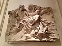 Apollon et la sibylle de Cumes, vers 1753, pierre, 113 x 134 x 22 cm, Paris, musée Carnavalet