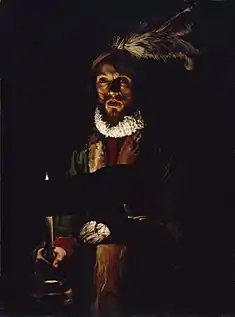 Chanteur à la chandelle, Adam de Coster (1620)