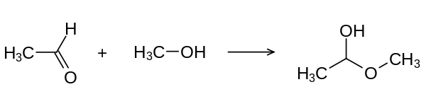 Addition du méthanol sur l'éthanal