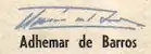 signature d'Ademar de Barros