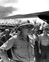 L'amiral William F. Hasley dans le Pacific sud en 1944.