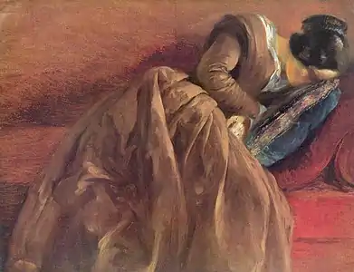 Émilie, la sœur de l'artiste, endormie (vers 1848), Kunsthalle de Hambourg.