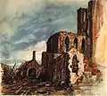 Ruines d'un cloître à Messines (1914).