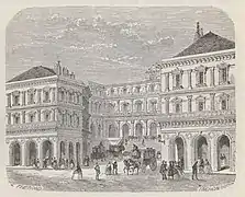 Le bâtiment sur la rue Saint-Lazare en 1867.