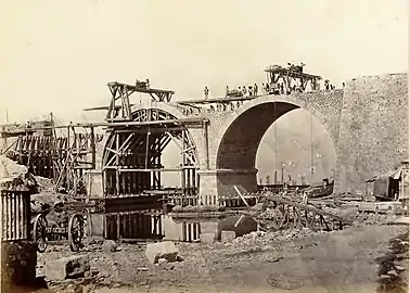 Construction du pont du Vallon des Auffes 1863