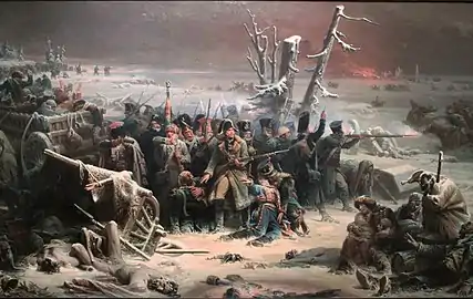 Le Maréchal Ney soutenant l'arrière-garde de la Grande Armée pendant la Retraite de Russie (1856), Manchester Art Gallery.